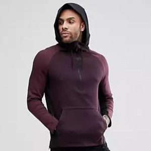Nike Tech Fleece Half Zip Sweat In Purple